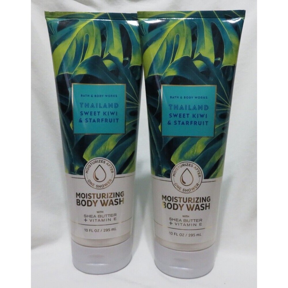 SWEET KIWI & STARFRUIT Bath & Body Works Moisturizing Body Wash 10 fl oz x 2